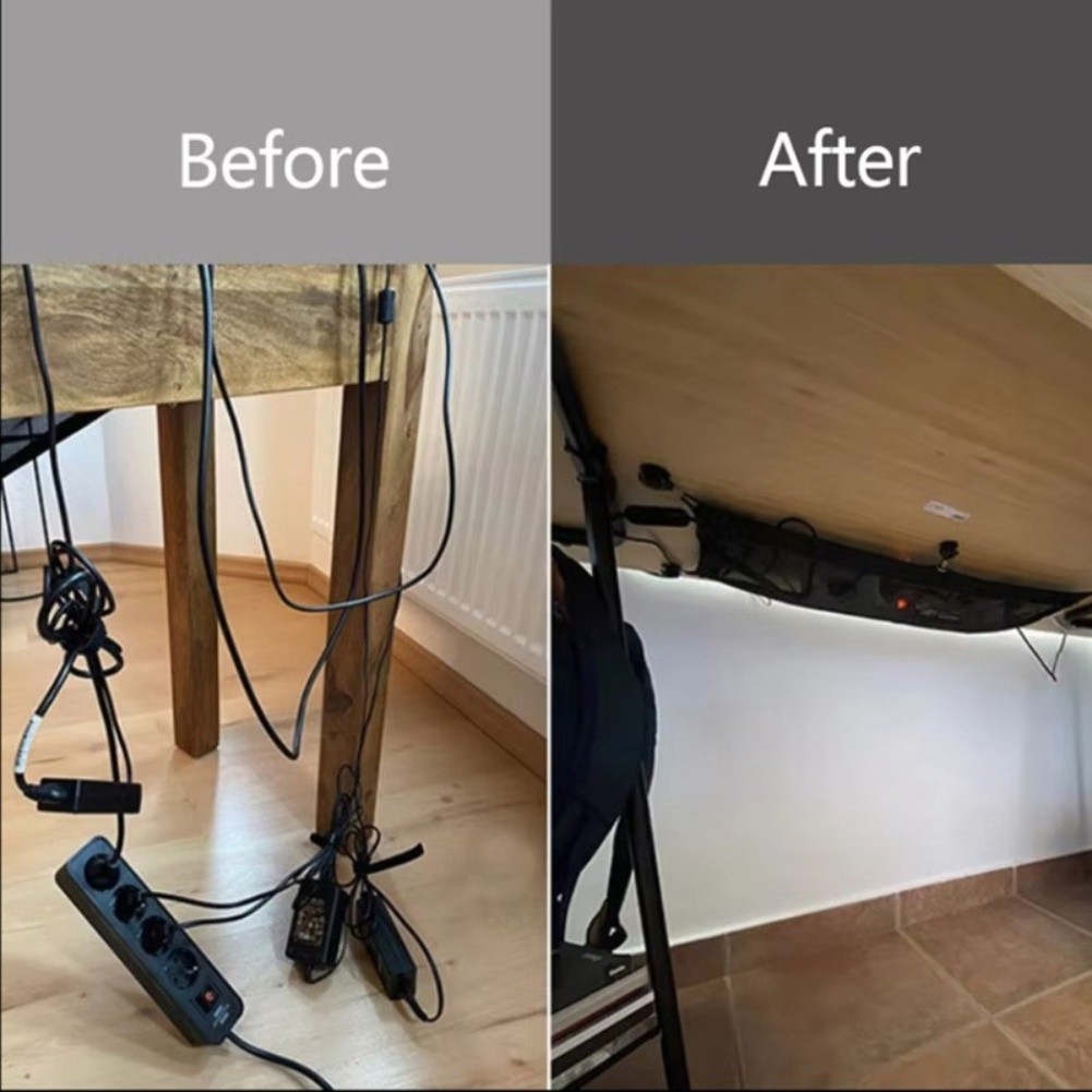 Cable Management Net for Home Office Adjustable Fit for Organizing Cables - Picture 17 of 23