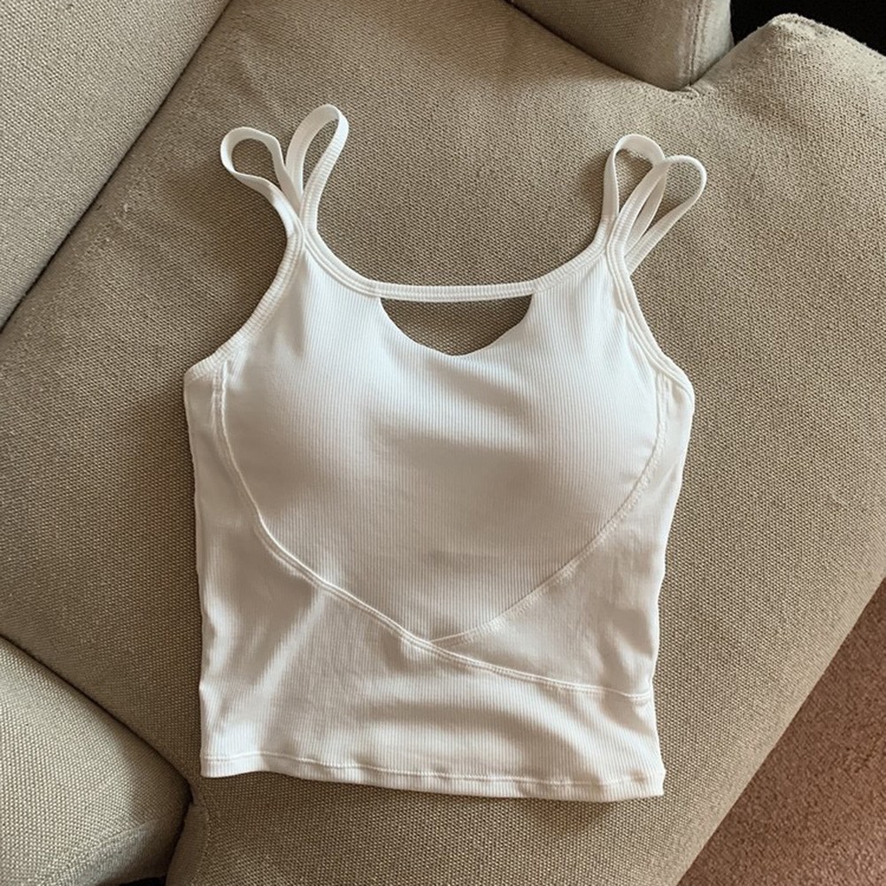 Trendy Ladies' Hollowed Out Vest with Chest Cushion for Everyday Style - Picture 11 of 12