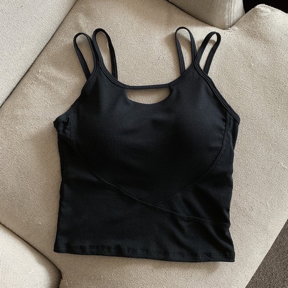 Trendy Ladies' Hollowed Out Vest with Chest Cushion for Everyday Style - Picture 12 of 12