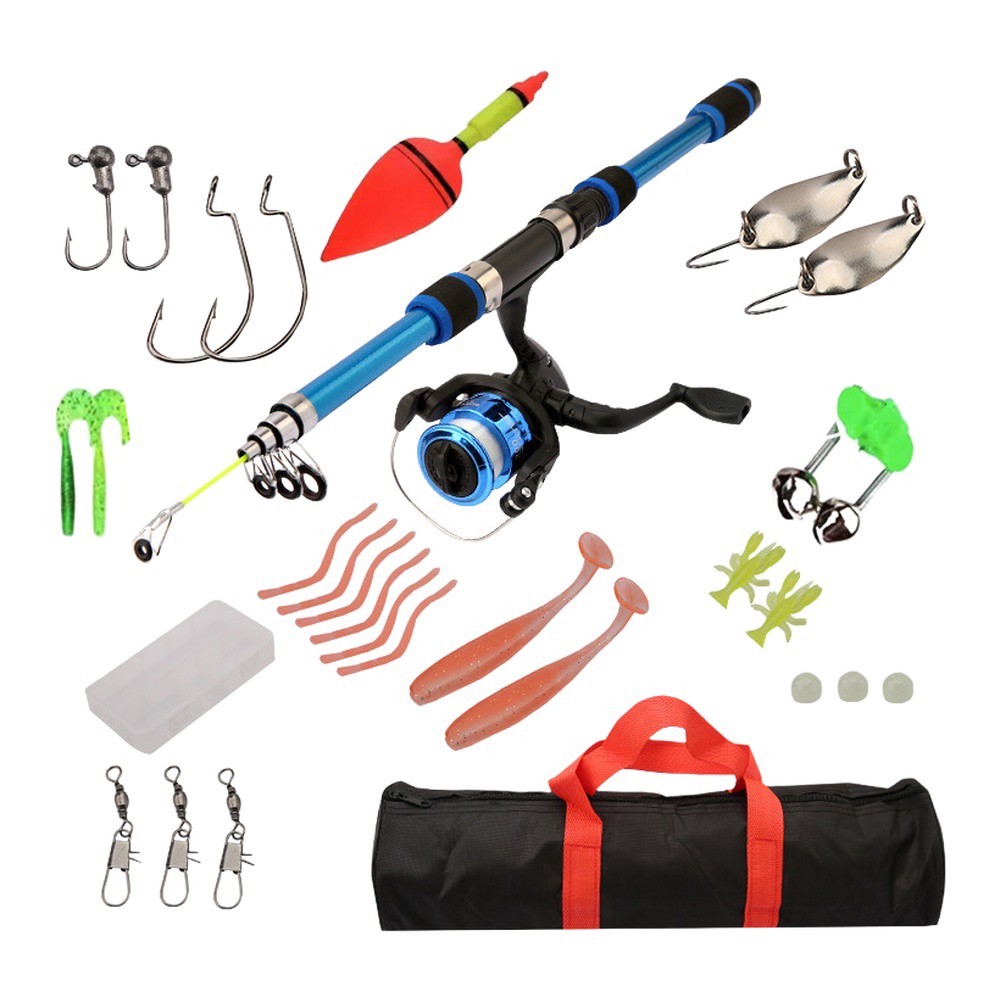 Portable 1 8m Fishing Rod and Reel Kit with Accessories for Travel Fishing Portable 1 8m Fishing Rod and Reel Kit with Accessories for Travel Fishing