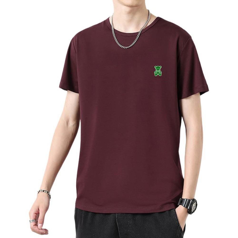 Men's Breathable Printed Short Sleeve T Shirt Crew Neck Casual Wear for Summer - Picture 8 of 9