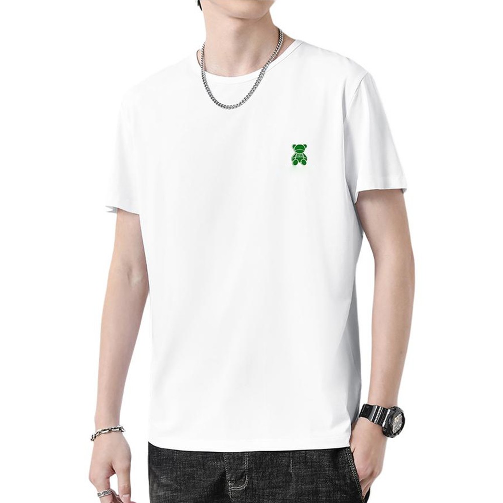 Men's Breathable Printed Short Sleeve T Shirt Crew Neck Casual Wear for Summer - Picture 6 of 9