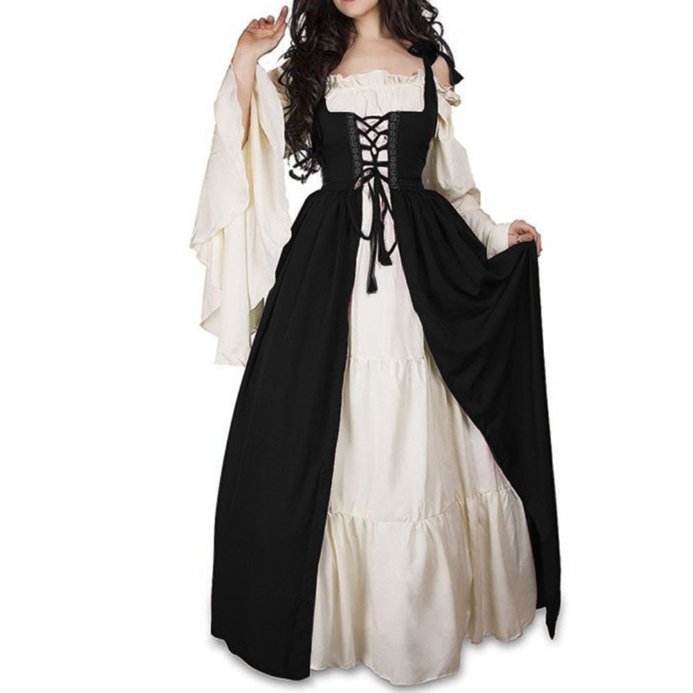 Retro Court Style Dress for Women with Long Sleeves and Elegant Design - Picture 13 of 14