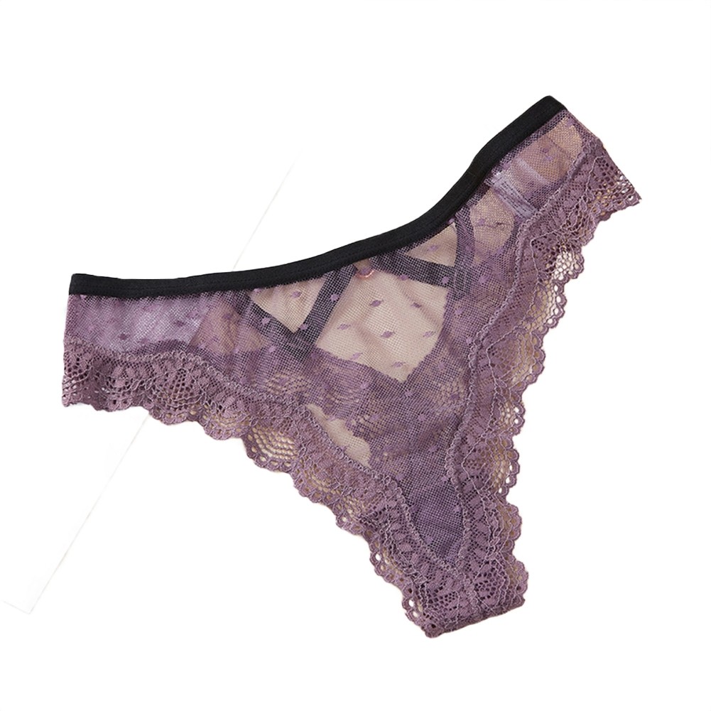Low Waist Women's Seamless Thong Lace Mesh Breathable Nylon Spandex Underwear - Picture 16 of 26