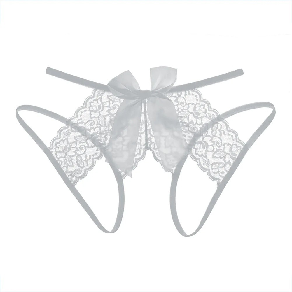 Sexy Damen-Spitzenunterwäsche abreißbare offene Hose weiches Nylon Elasthan Stretchstoff - Bild 15 von 19