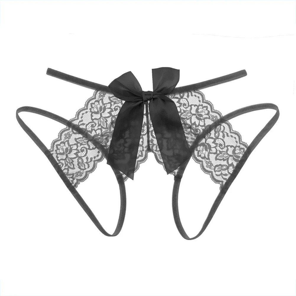 Sexy Damen-Spitzenunterwäsche abreißbare offene Hose weiches Nylon Elasthan Stretchstoff - Bild 9 von 19