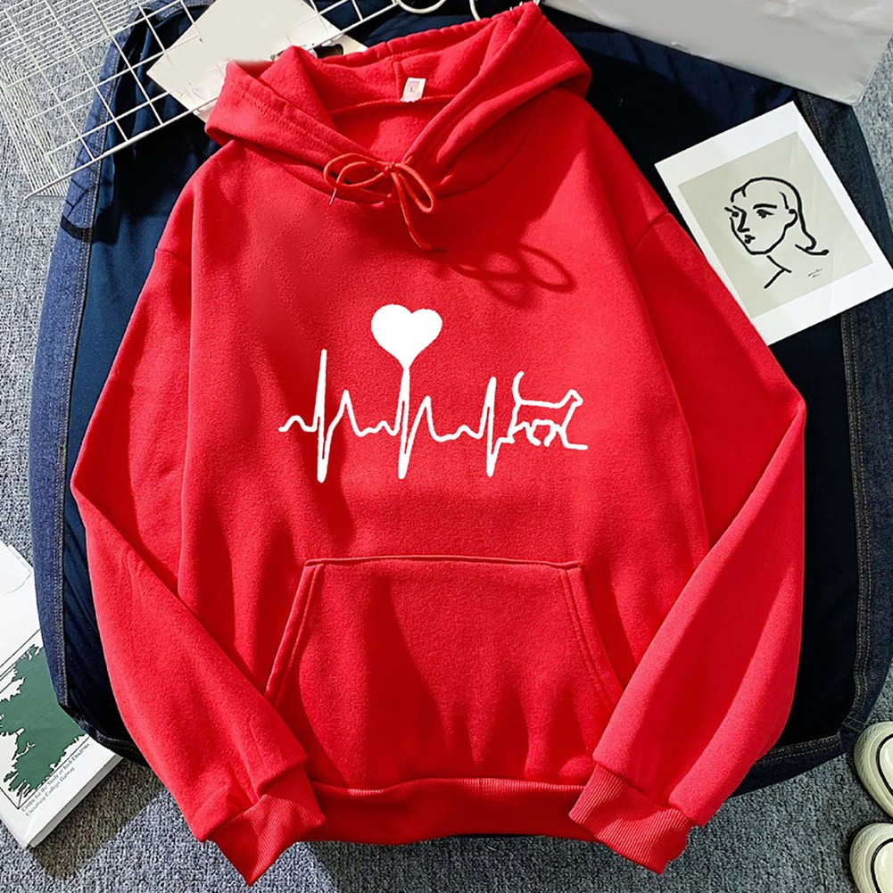 Fashionable Ladies Long Sleeve Hiphop Retro Printed Sports Hooded Sweatshirt - Picture 23 of 86