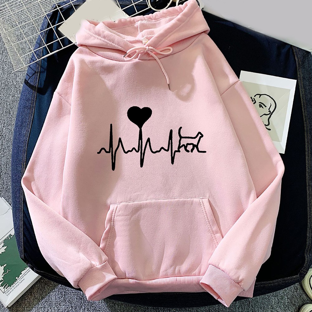 Fashionable Ladies Long Sleeve Hiphop Retro Printed Sports Hooded Sweatshirt - Picture 21 of 86