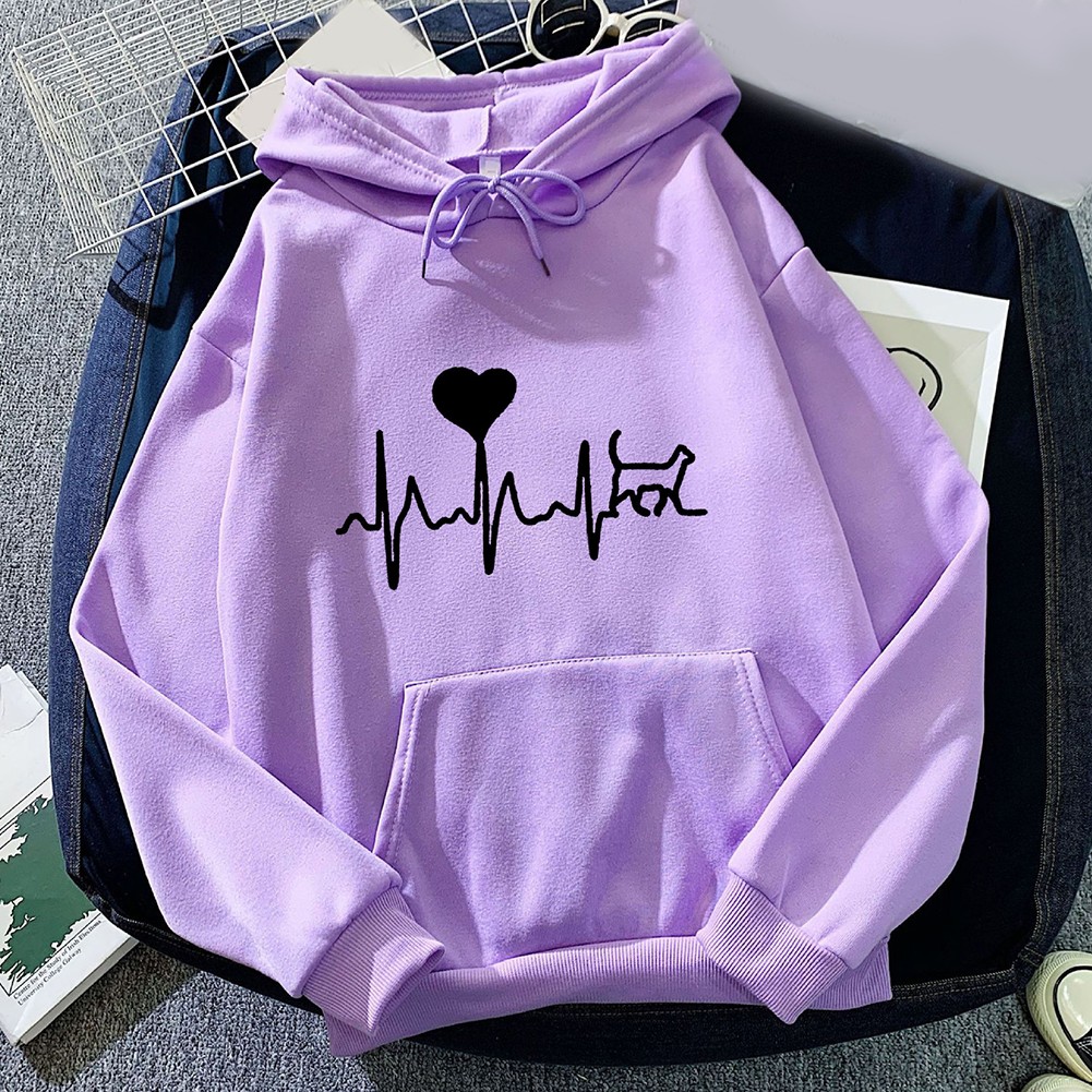 Fashionable Ladies Long Sleeve Hiphop Retro Printed Sports Hooded Sweatshirt - Picture 27 of 86