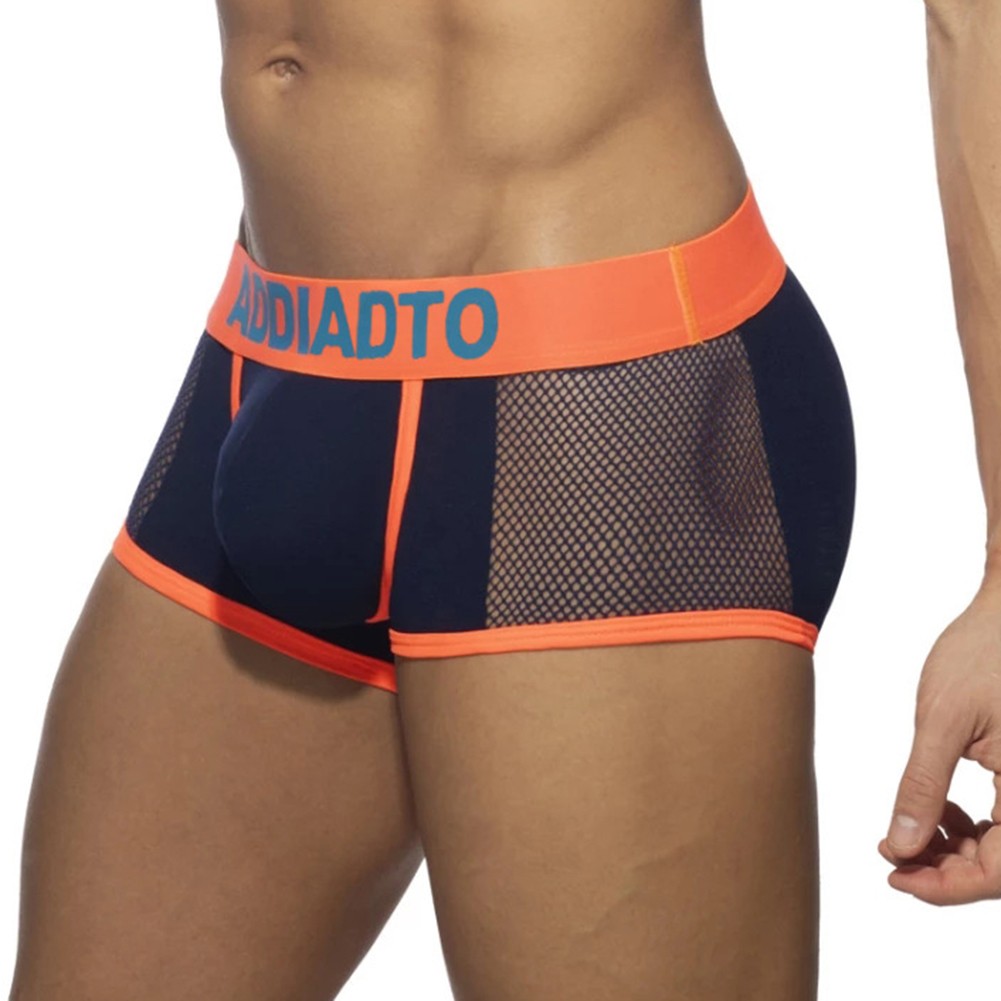 Mens Breathable Boxer Briefs Mesh Underpants Comfortable Color Matching - Picture 16 of 19