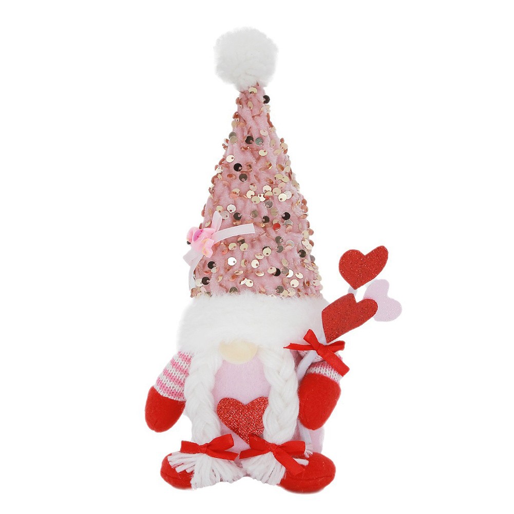 Valentine Gnome Plush Doll for Mr and Mrs Handmade Romantic Atmosphere - Picture 22 of 23