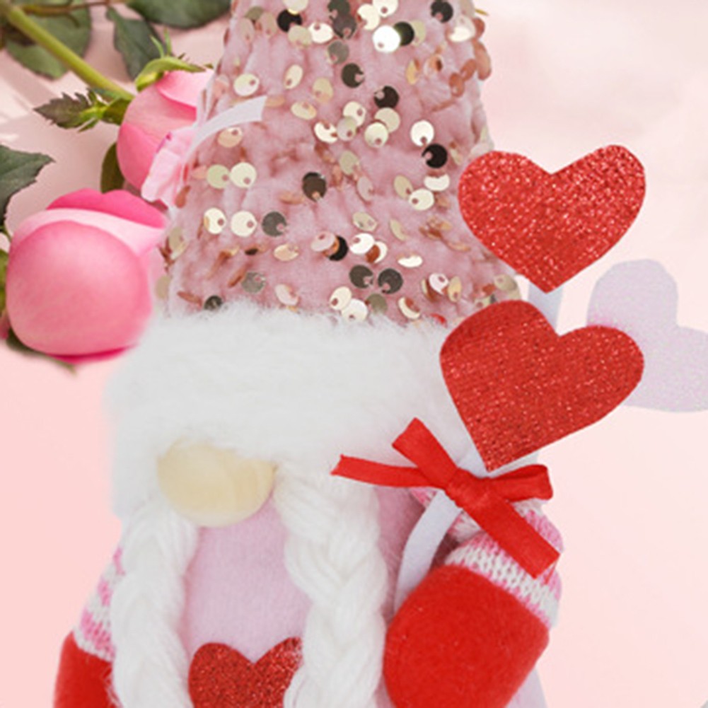 Valentine Gnome Plush Doll for Mr and Mrs Handmade Romantic Atmosphere - Picture 23 of 23