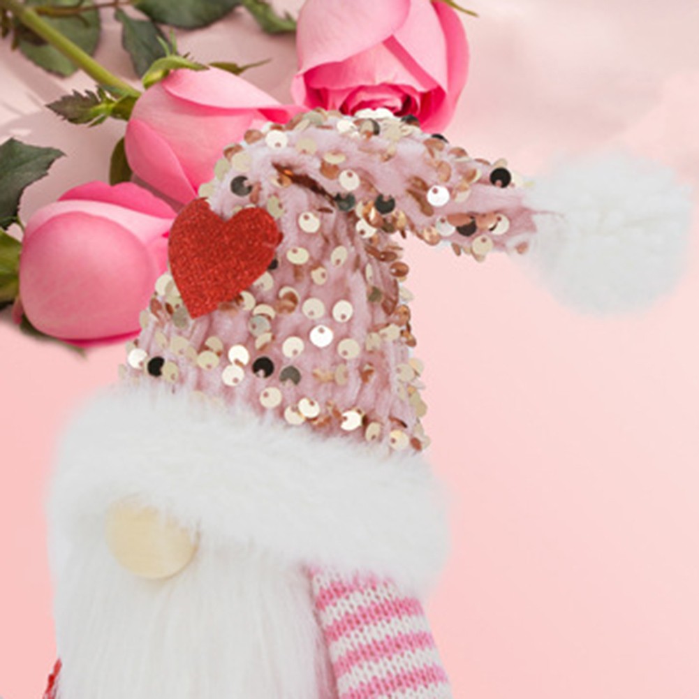 Valentine Gnome Plush Doll for Mr and Mrs Handmade Romantic Atmosphere - Picture 18 of 23