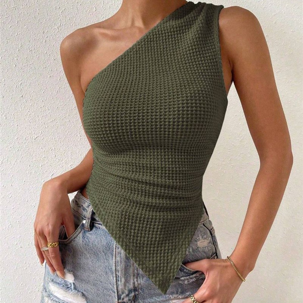 For Clubbing Asymmetrical Hem Vest Sleeveless Top Casual Wear Holiday Outfits - Picture 5 of 10