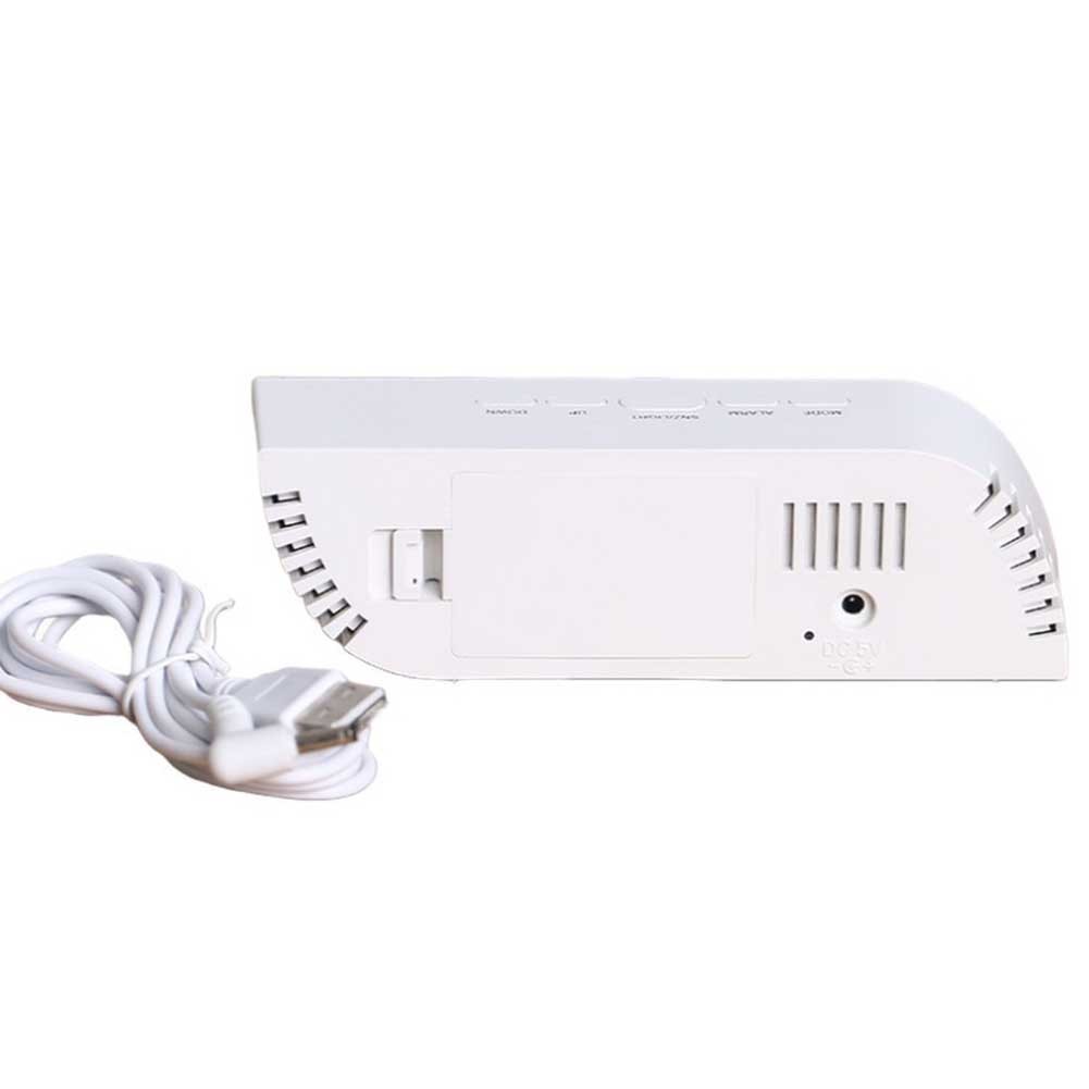 Compact Teardrop LED Alarm Clock with Makeup Mirror and Timer Function