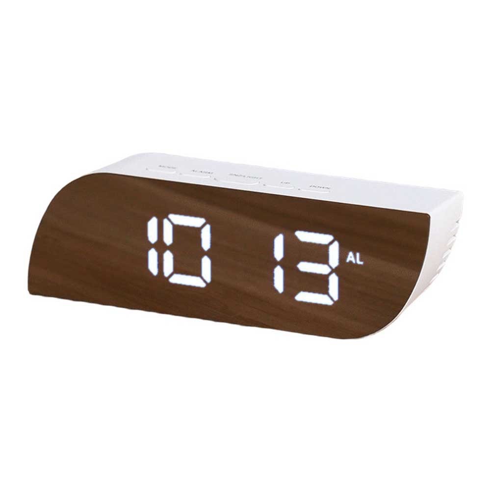 Compact Teardrop LED Alarm Clock with Makeup Mirror and Timer Function
