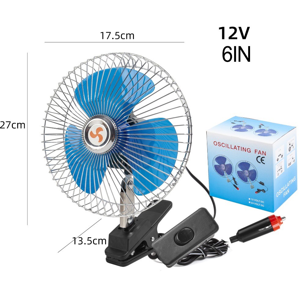 Lorry Fan DC 12V/24V Rotating Speed Adjustable Lorry Fan Car fan Clip fan