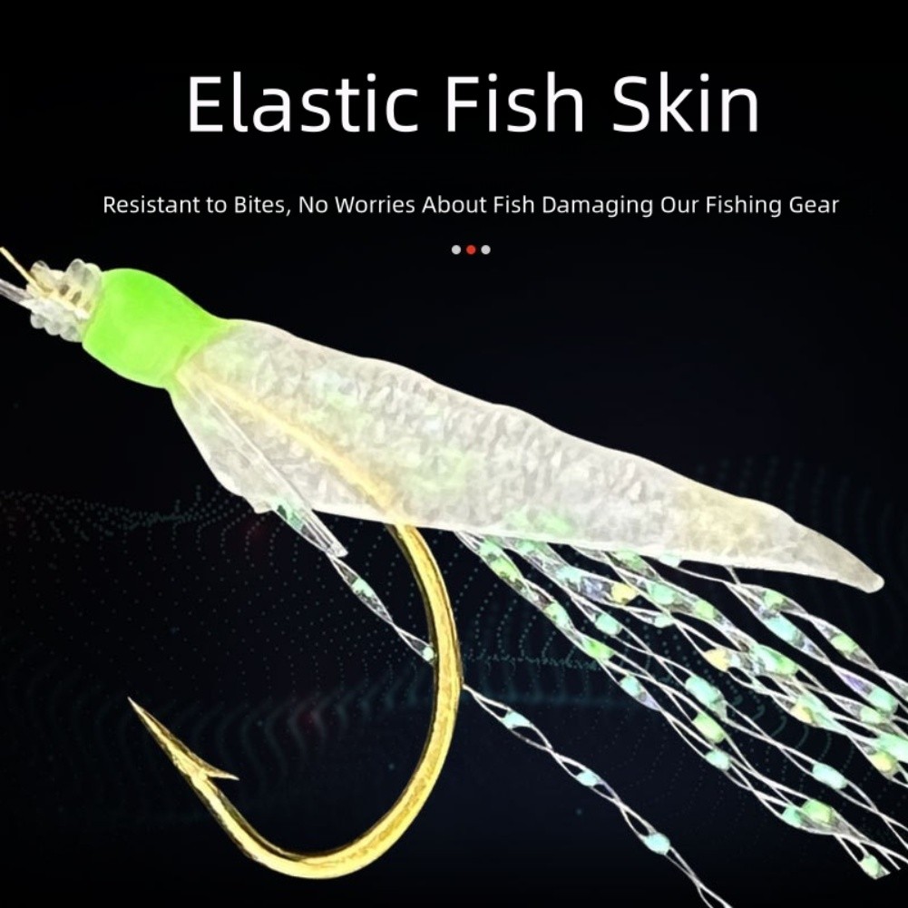 6pz Piume di Sgombro Noctilucina Bass Merluzzo Pesca Acqua Dolce per Impianti Sabiki - Foto 18 di 36