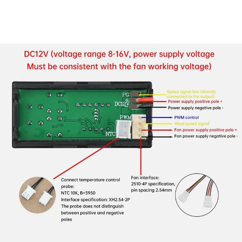 DC12V For PWM Fan Controller with 3P Connector and Multiple Probe Lengths - Picture 16 of 37