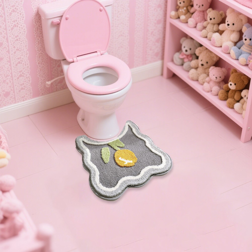Absorbent Soft Microfiber Toilet Rug Non Slip TPR Backing Machine Washable Mat - Photo 20/23