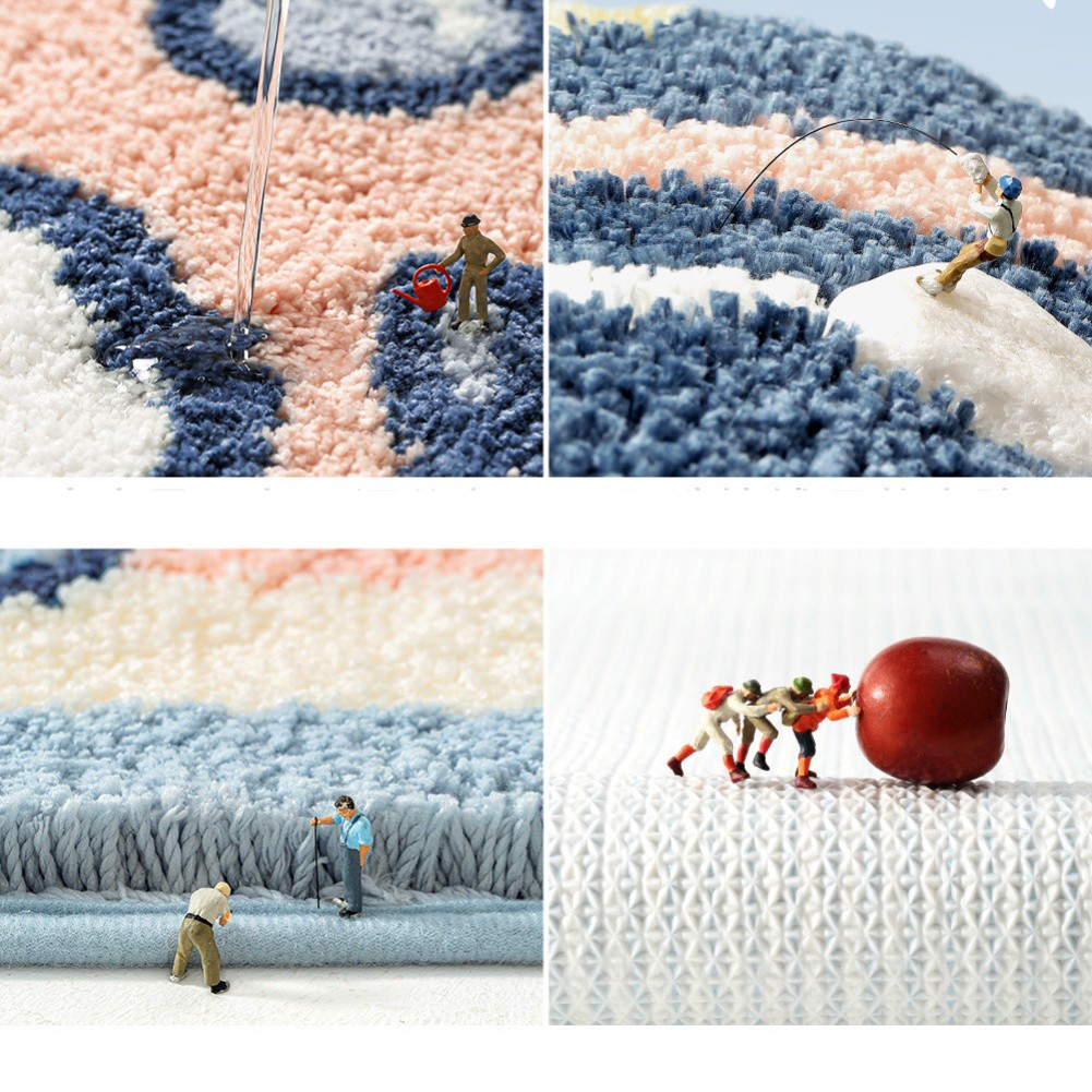Absorbent Soft Microfiber Toilet Rug Non Slip TPR Backing Machine Washable Mat - Photo 17/23