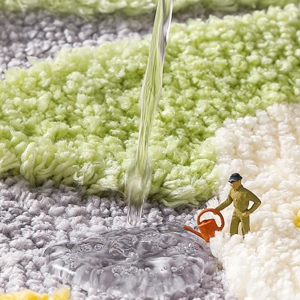 Absorbent Soft Microfiber Toilet Rug Non Slip TPR Backing Machine Washable Mat - Photo 23/23