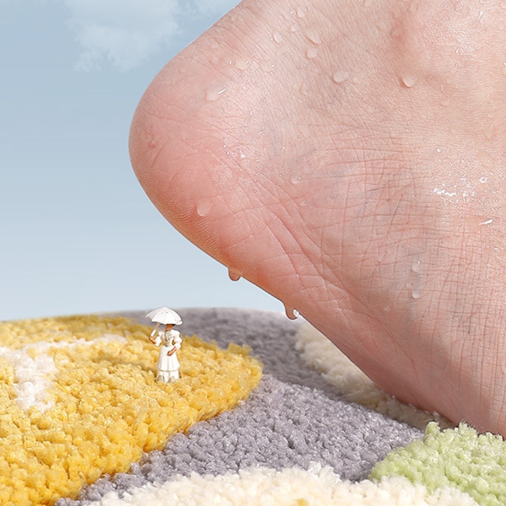 Absorbent Soft Microfiber Toilet Rug Non Slip TPR Backing Machine Washable Mat - Photo 22/23