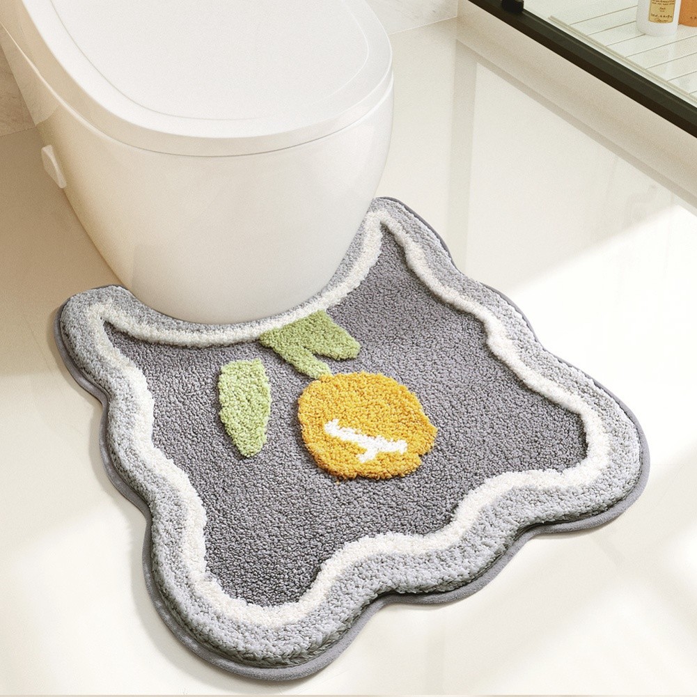 Absorbent Soft Microfiber Toilet Rug Non Slip TPR Backing Machine Washable Mat - Photo 19/23