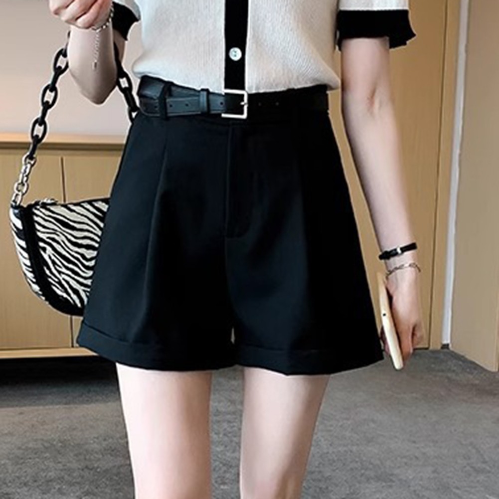 Tuta donna casual alla moda pantaloncino vita alta plissettato stile tinta unita - Foto 23 di 91