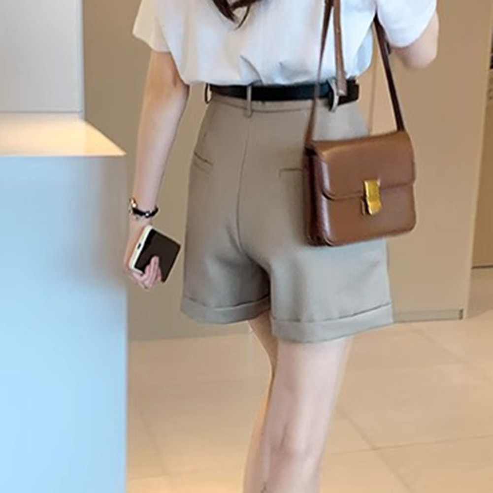 Casual Women Suit Shorts High Waisted Loose Fit Suitable for Spring Summer - Picture 14 of 48