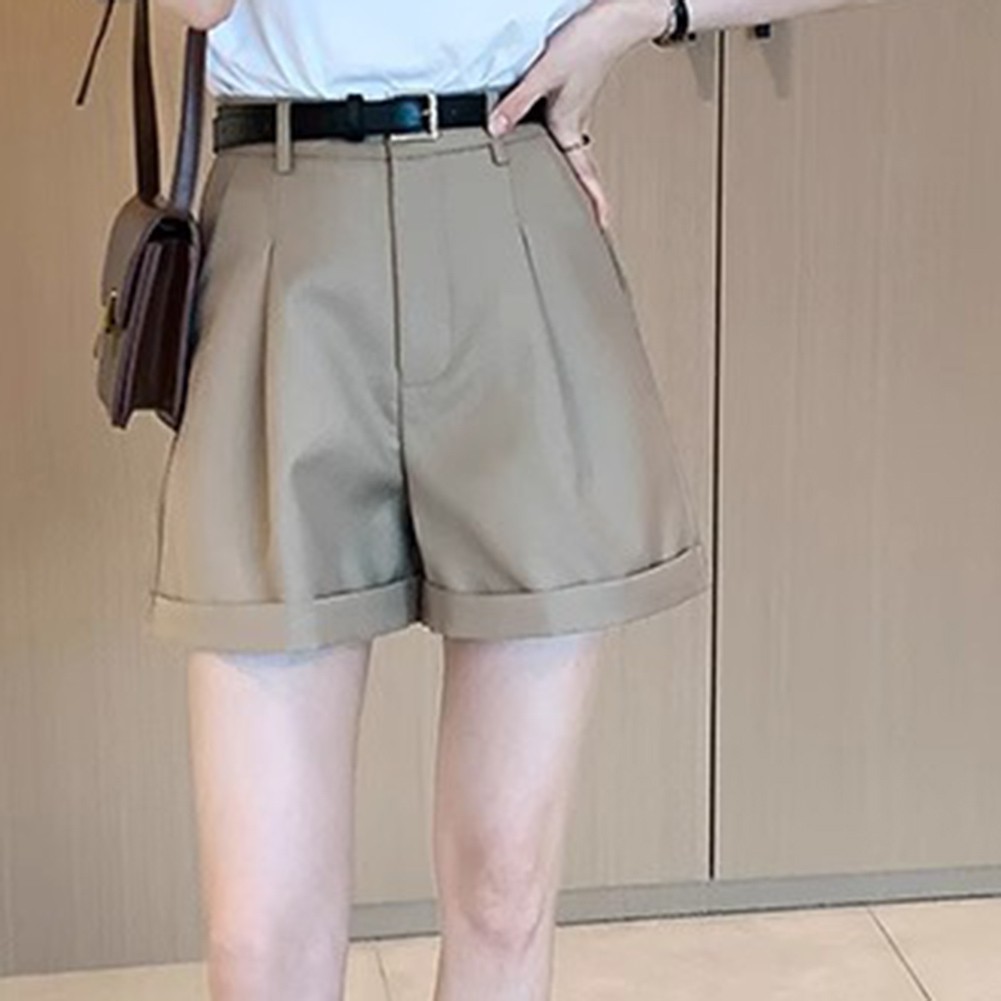 Casual Women Suit Shorts High Waisted Loose Fit Suitable for Spring Summer - Picture 17 of 48