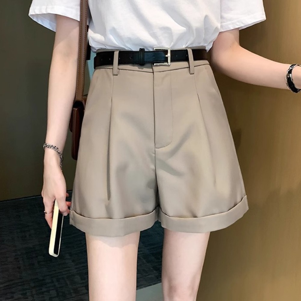 Casual Women Suit Shorts High Waisted Loose Fit Suitable for Spring Summer - Picture 13 of 48