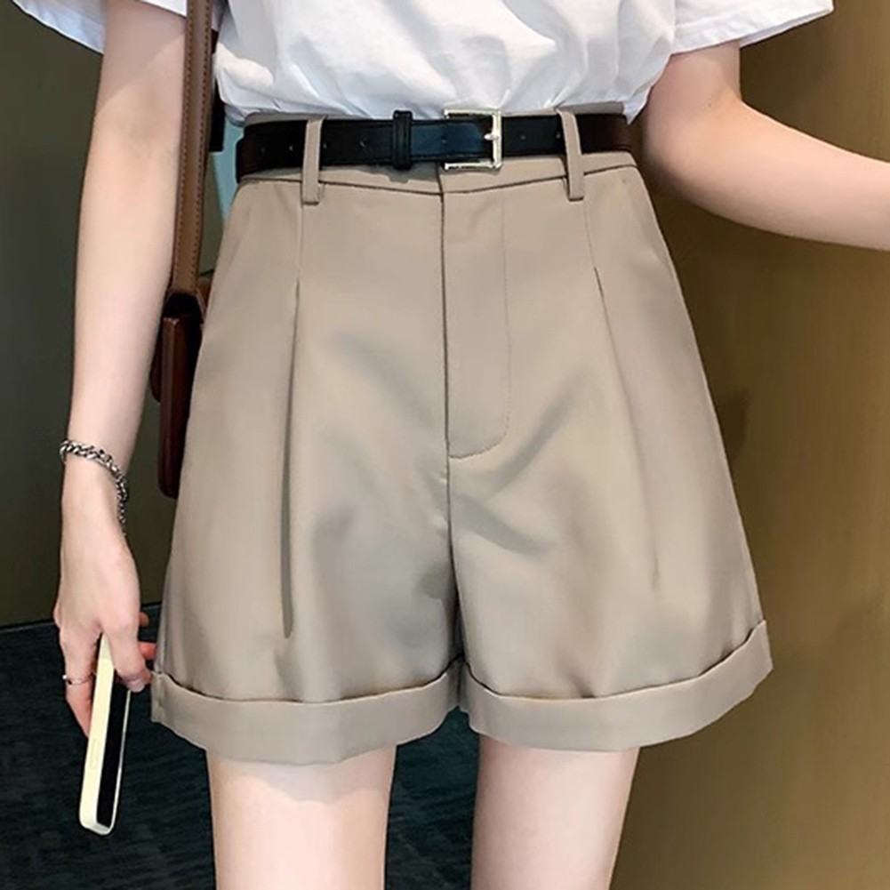 Casual Women Suit Shorts High Waisted Loose Fit Suitable for Spring Summer - Picture 16 of 48