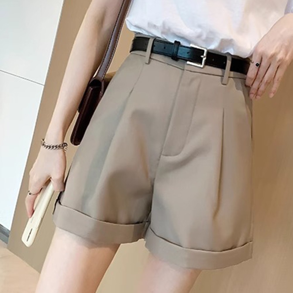 Casual Women Suit Shorts High Waisted Loose Fit Suitable for Spring Summer - Picture 18 of 48