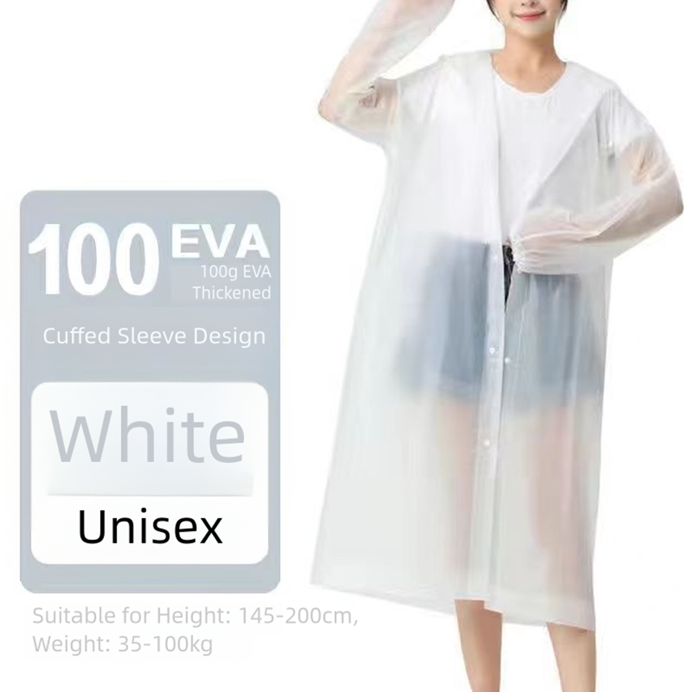 Outdoor Use Rainy Weather EVA Raincoat Hooded Raincoat Adjustable Drawstring - Picture 24 of 35