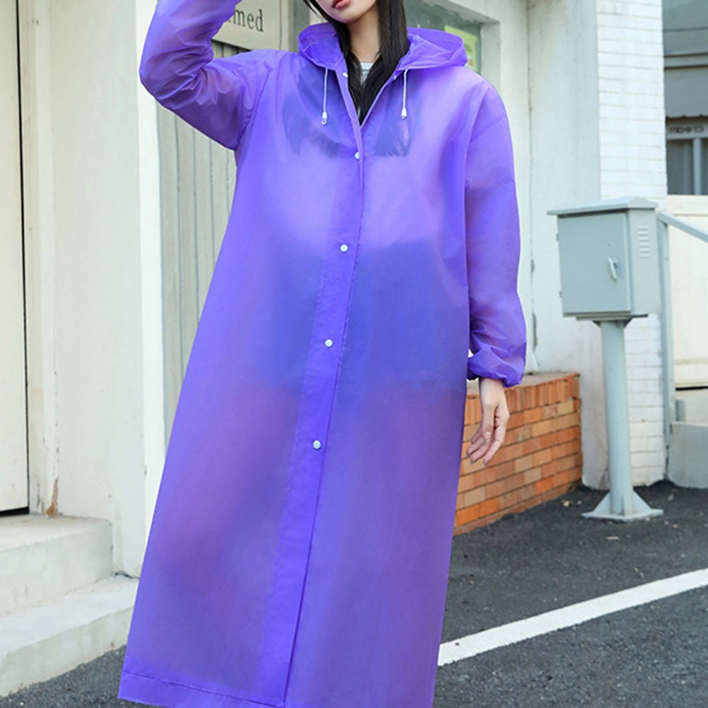 Outdoor Use Rainy Weather EVA Raincoat Hooded Raincoat Adjustable Drawstring - Picture 34 of 35