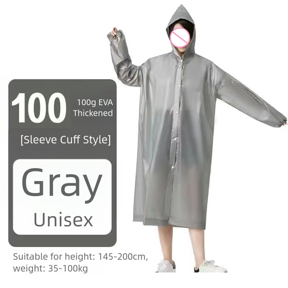Outdoor Use Rainy Weather EVA Raincoat Hooded Raincoat Adjustable Drawstring - Picture 26 of 35