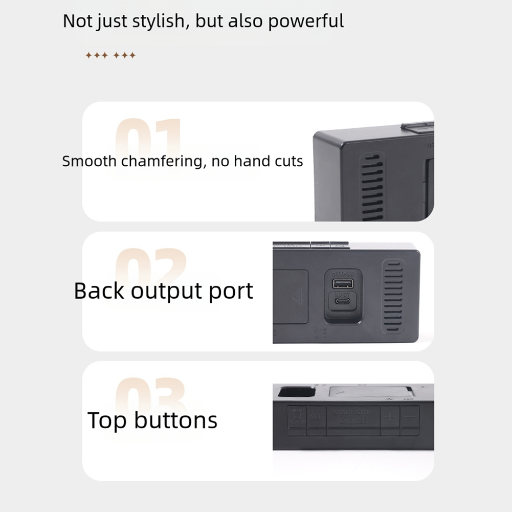 Wall Clock Digital LED Display with Alarm Week Day Temperature Settings