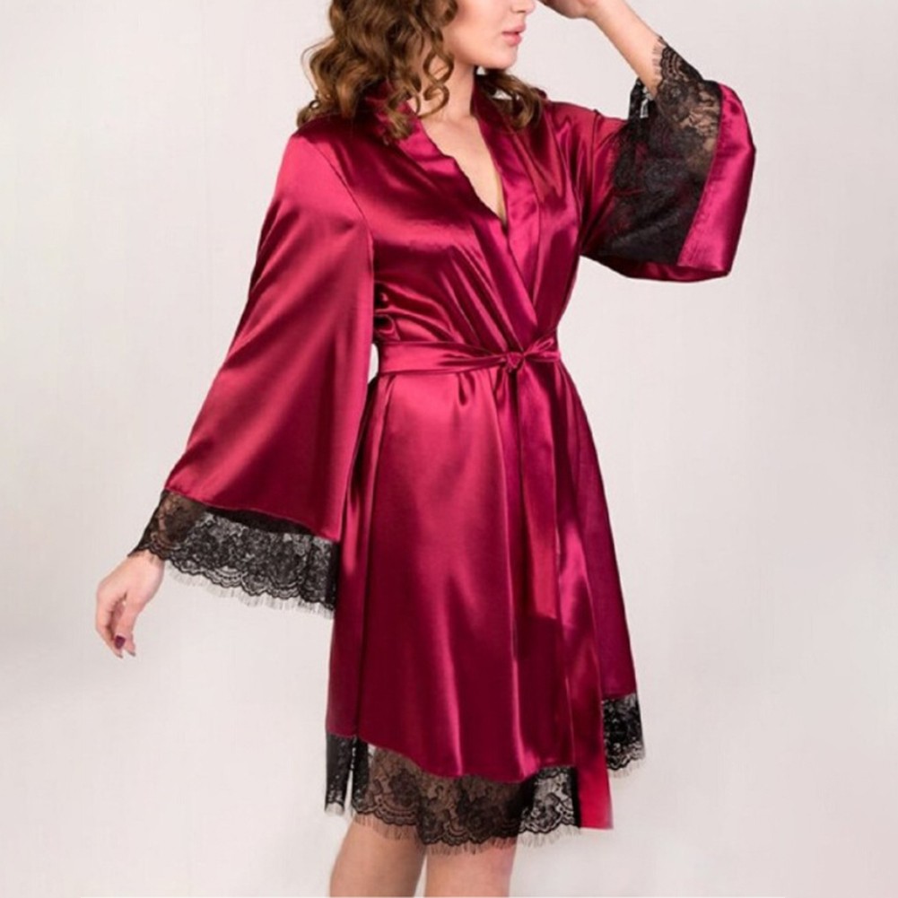 Ice Silk Nightgown Night Time Wear Polyester Spandex Blend Regular Length - Picture 8 of 10
