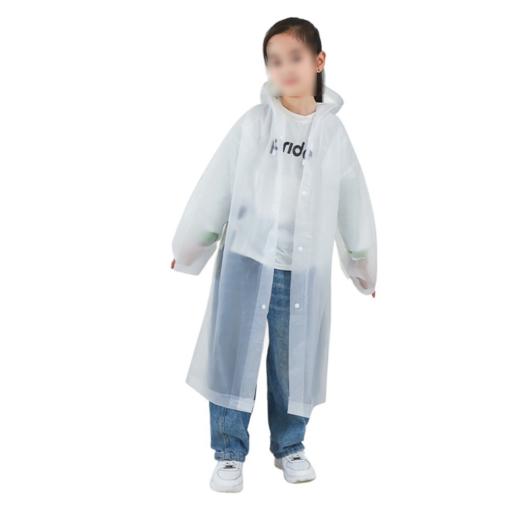 Childrens Long Reusable Raincoat Transparent Thick Full Body Protection