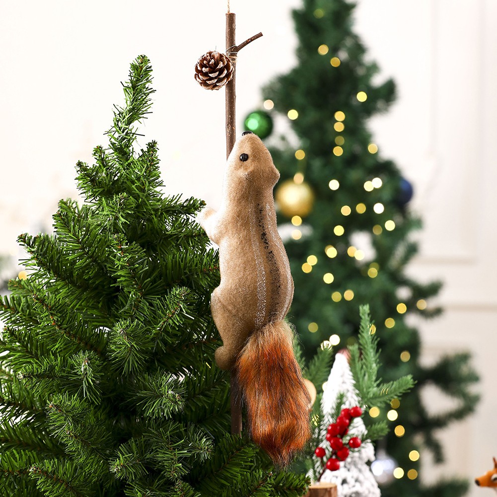 Decorative Squirrel Animal Ornaments for Christmas Tree Holiday Display