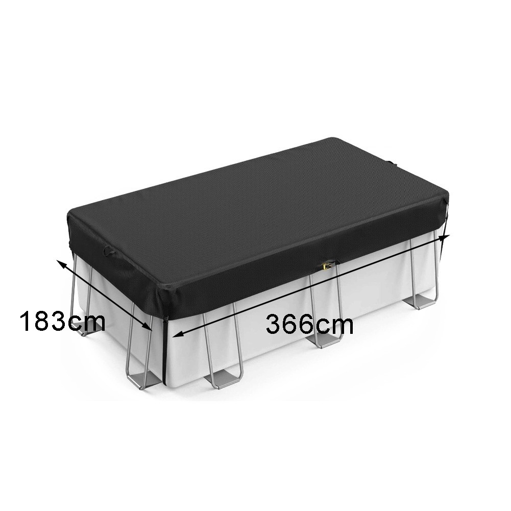 Black Rectangular Pool Cover Water Resistant Dust Protection for Outdoor Pools