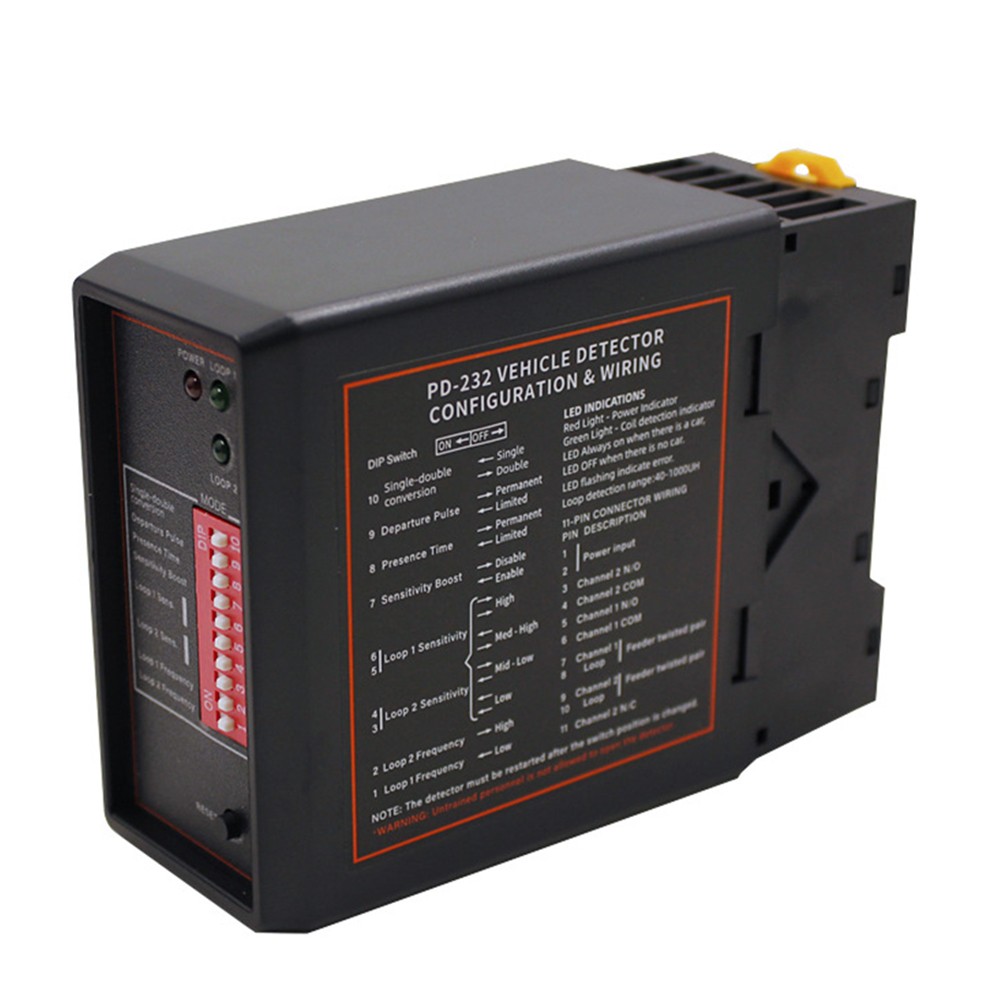 PD232 Dual Channel Vehicle Loop Detector Sensor for Access Gate Control Systems