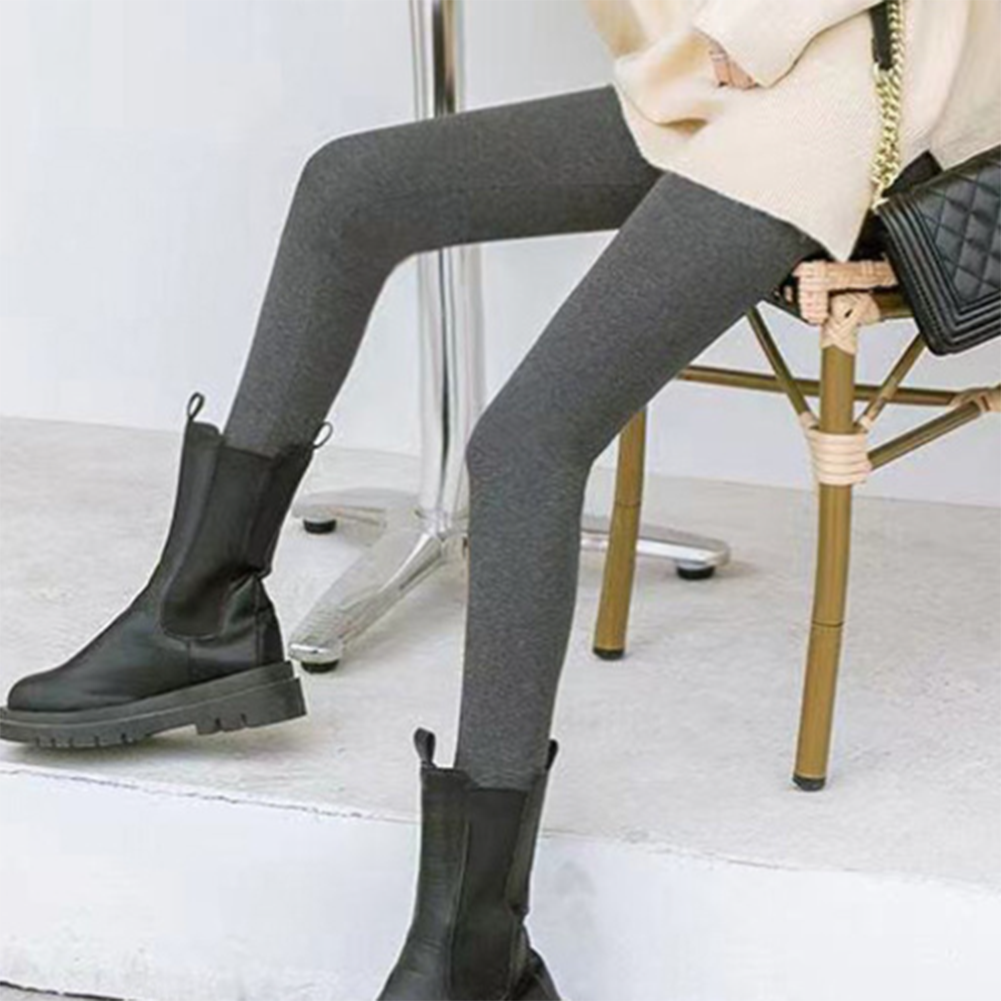 High Waist Women Leggings Casual Solid Color Long Pants Stretch Fabric - Picture 13 of 21