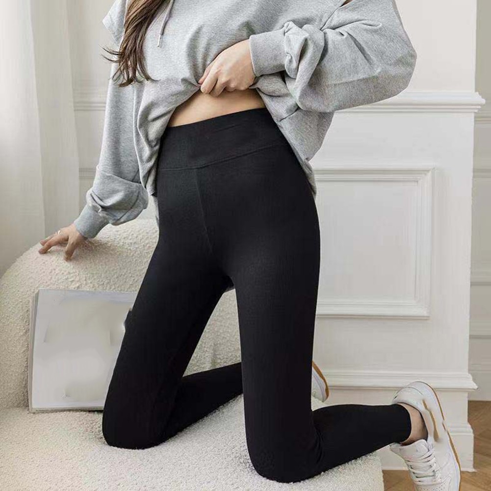High Waist Women Leggings Casual Solid Color Long Pants Stretch Fabric - Picture 21 of 21