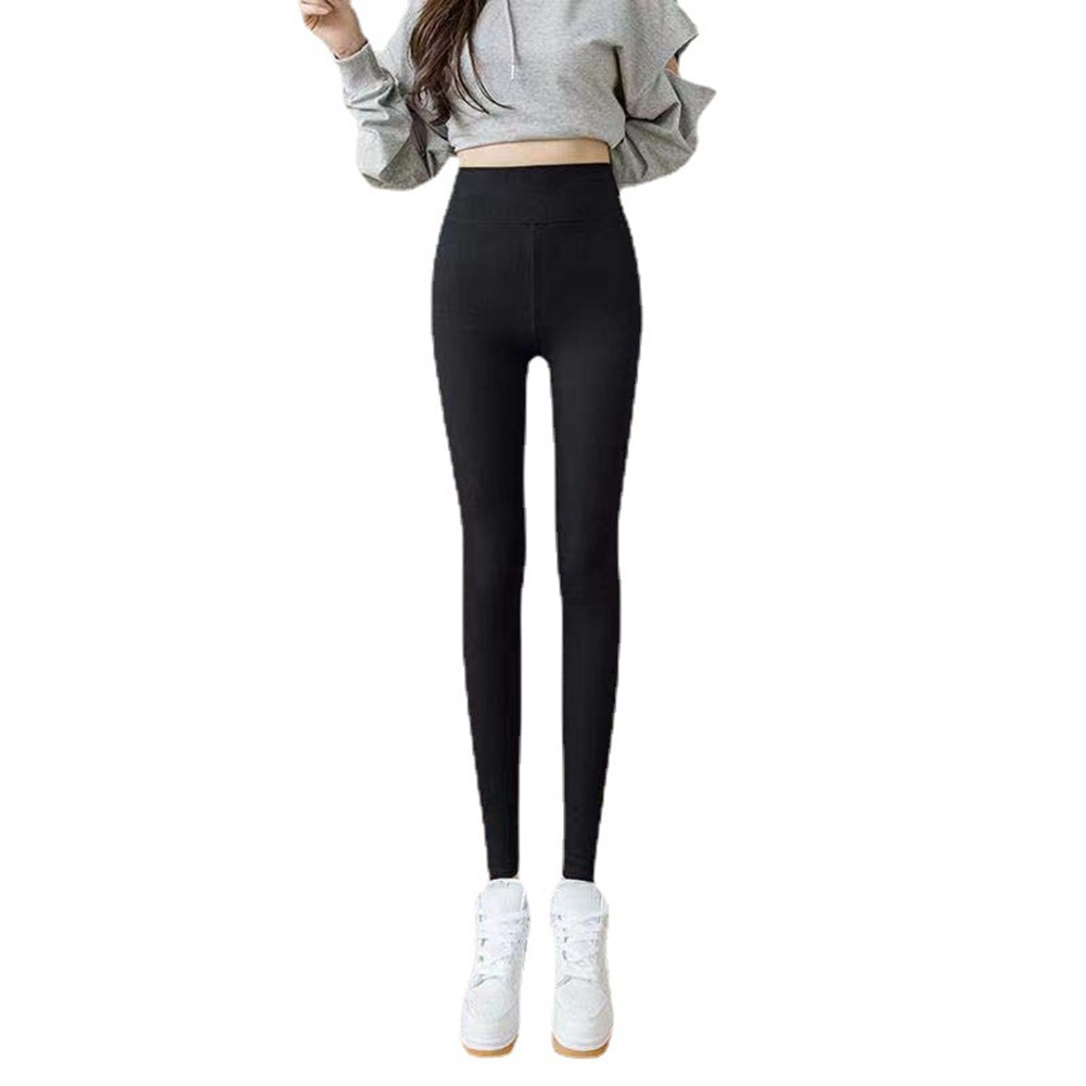 High Waist Women Leggings Casual Solid Color Long Pants Stretch Fabric - Picture 18 of 21
