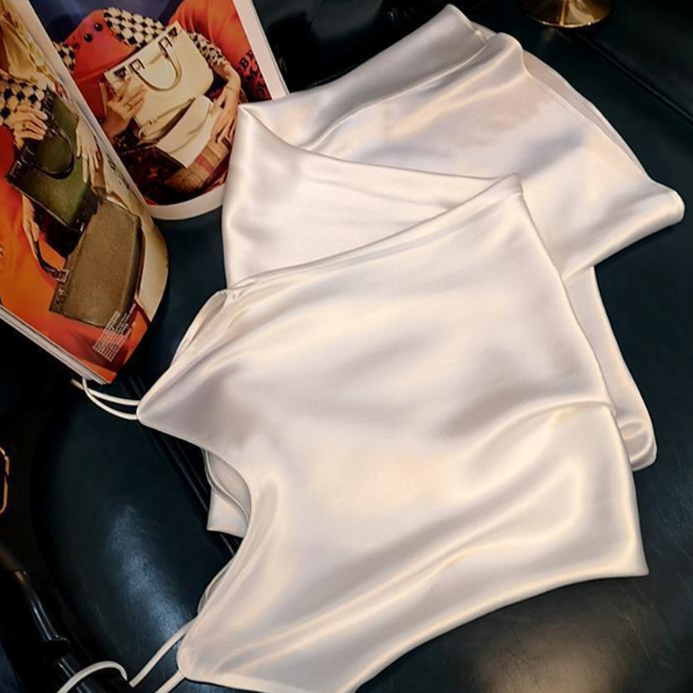 Women Satin Loose Dress Fashionable Regular Length Solid Color for All Seasons - Picture 9 of 13
