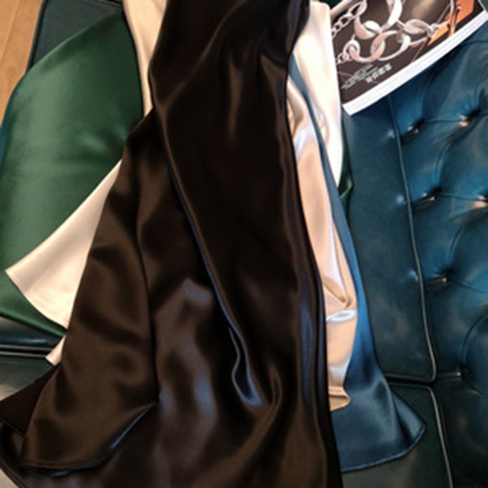 Women Satin Loose Dress Fashionable Regular Length Solid Color for All Seasons - Picture 10 of 13
