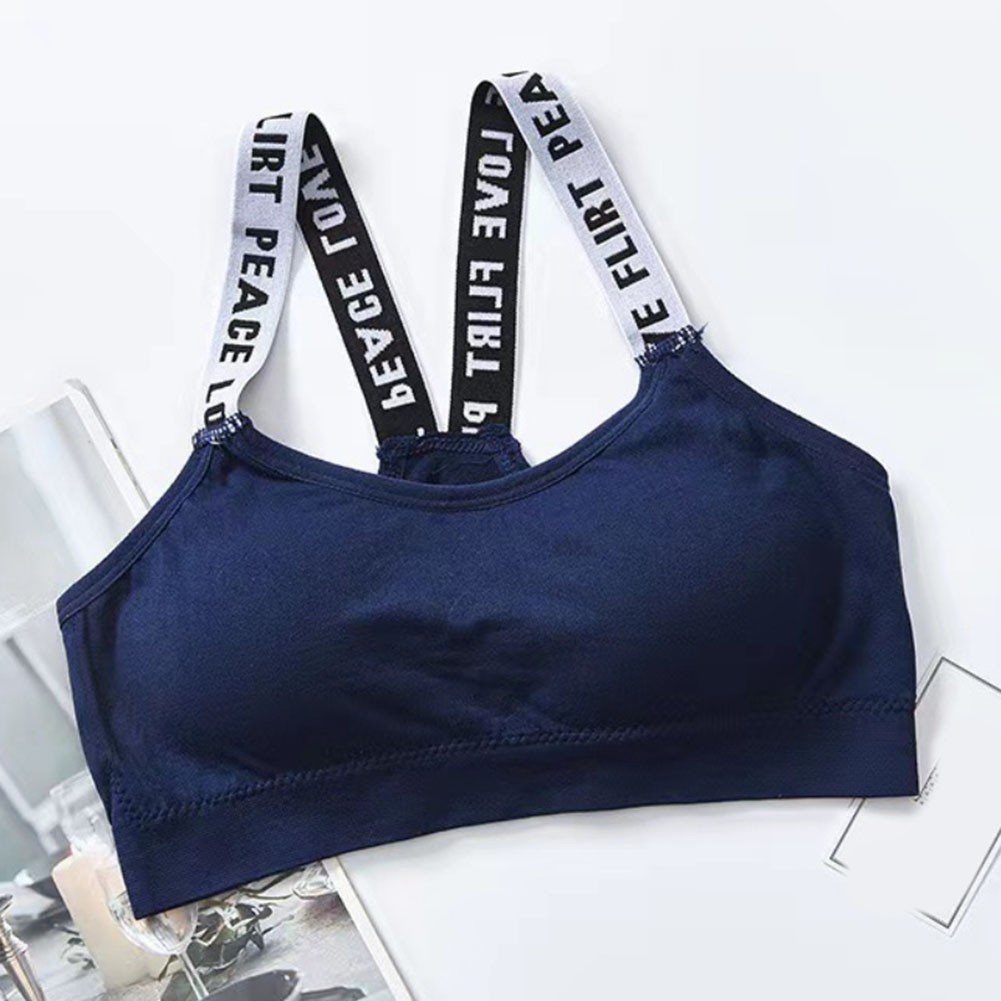 Women Strapless Sports Bra for Yoga with Comfortable Nylon and Letter Print - Picture 19 of 20