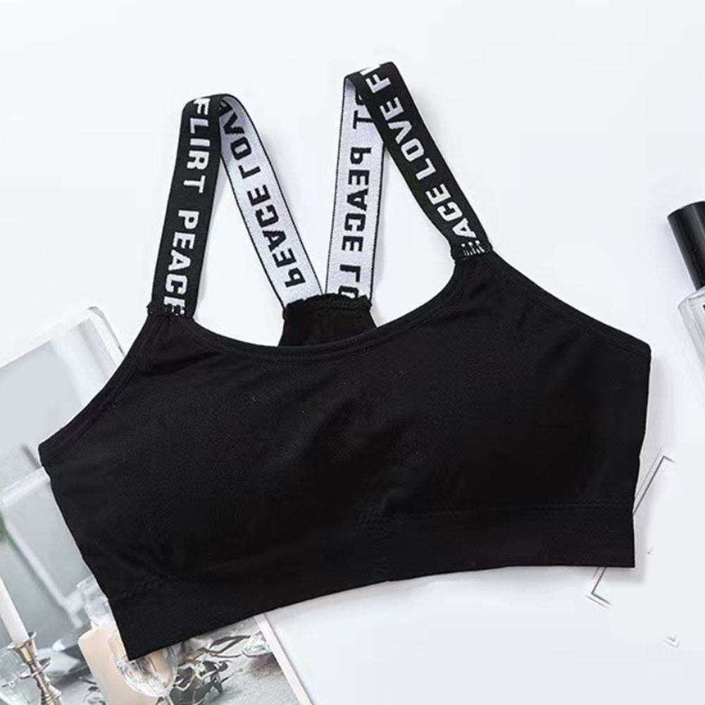 Women Strapless Sports Bra for Yoga with Comfortable Nylon and Letter Print - Picture 15 of 20